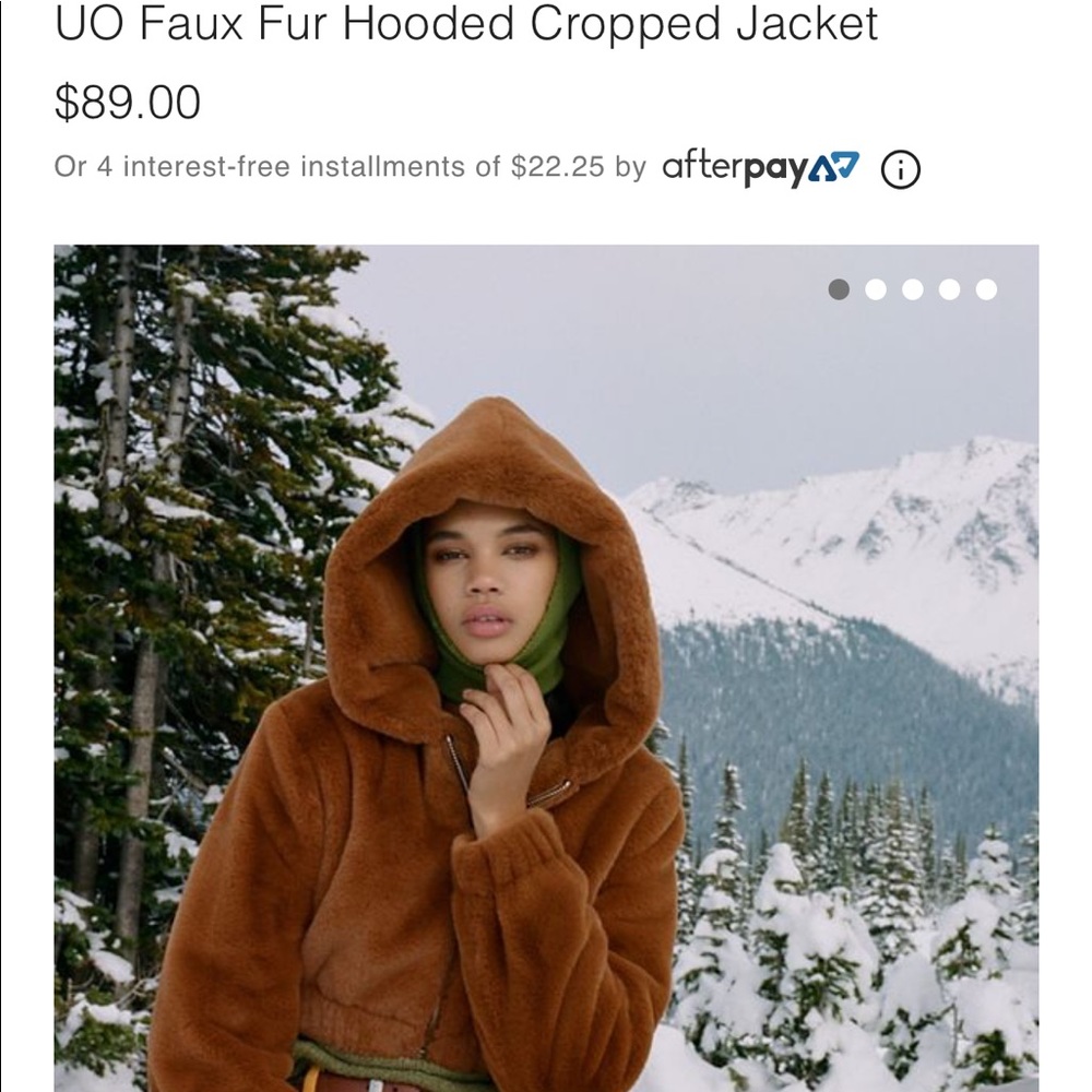 Urban Outfitters Faux Fur Hooded Cropped Jacket